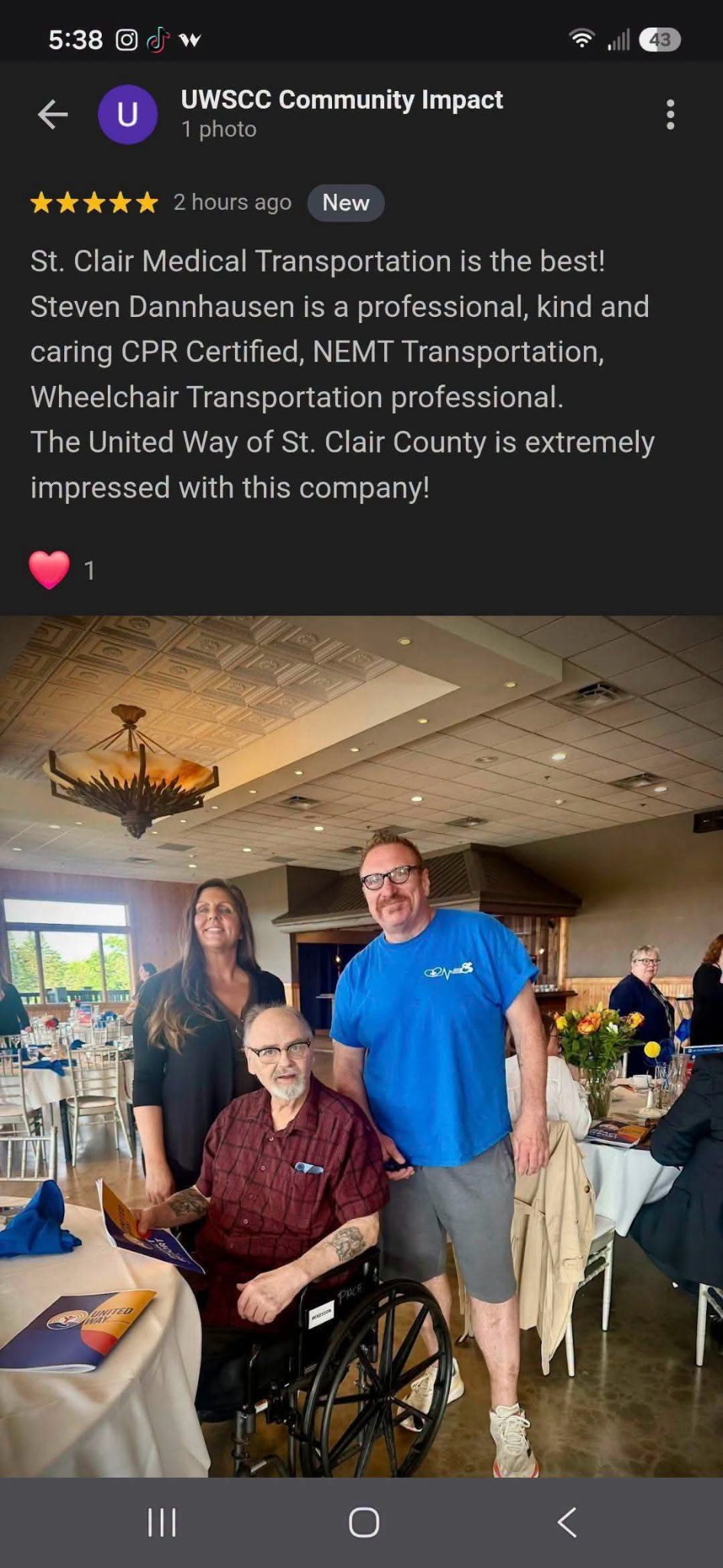 Steve of St. Clair Medical Transportation with community members at an event